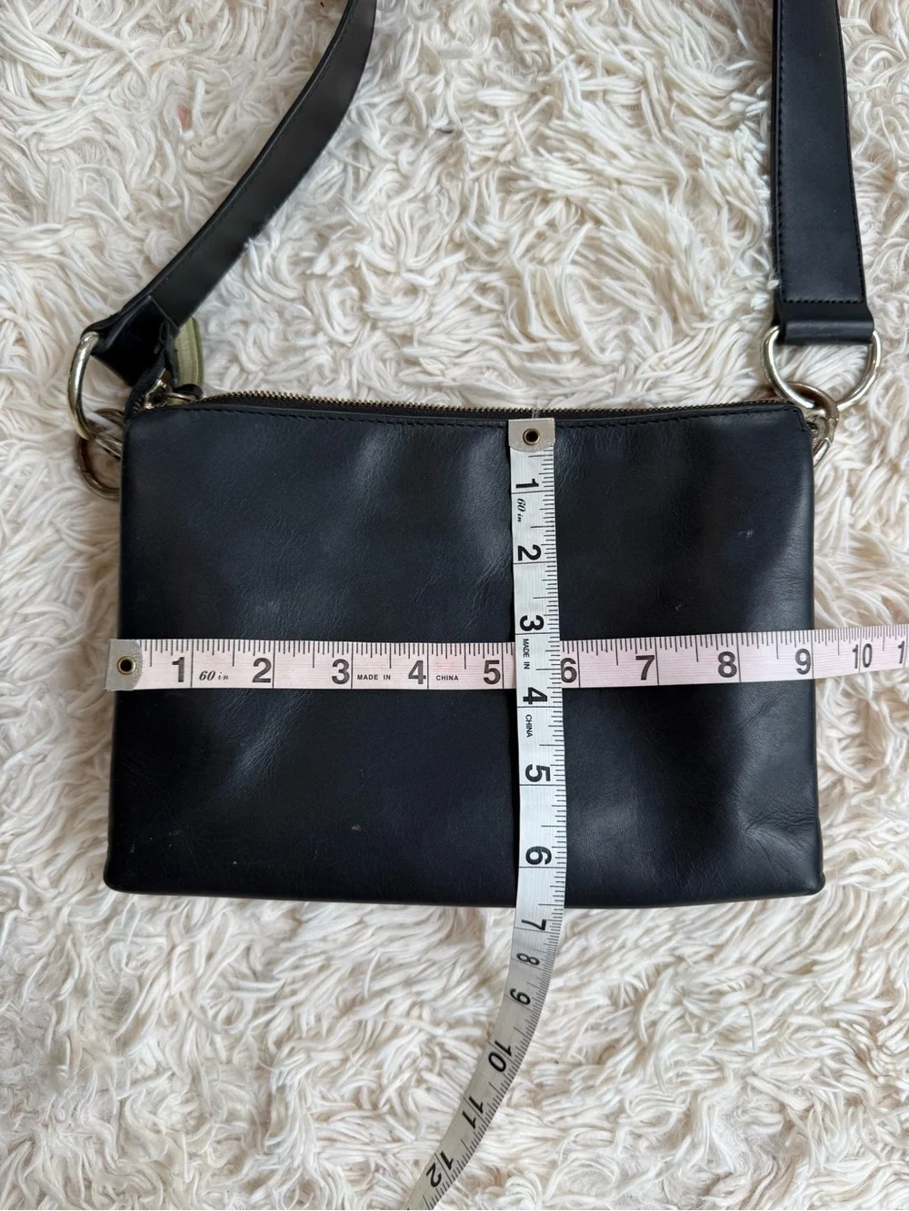 Ted Baker Darceyy Black Leather Crossbody Bag Multi Compartment Zip Purse